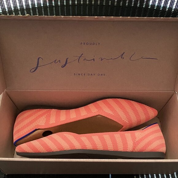 NIB Rothy's Macaroon Stripe The Point - Size 7.5 - Picture 2 of 3